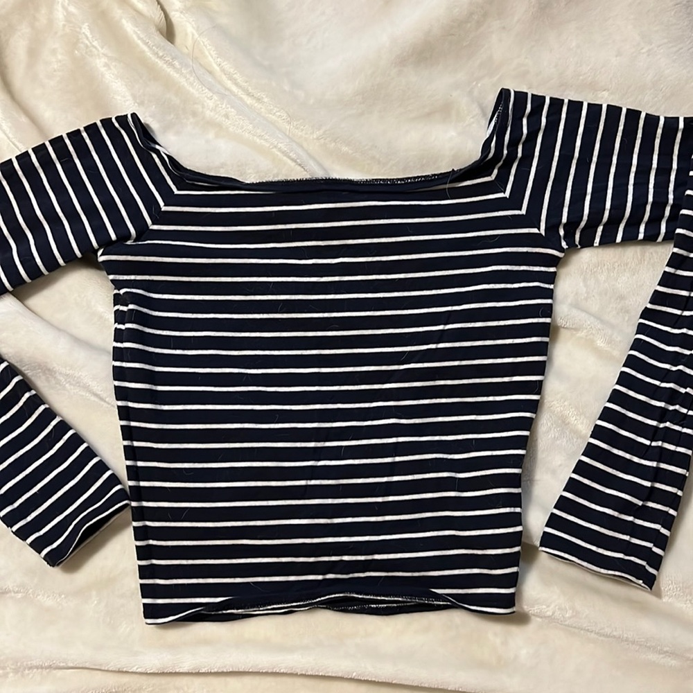 A&F Striped crop top